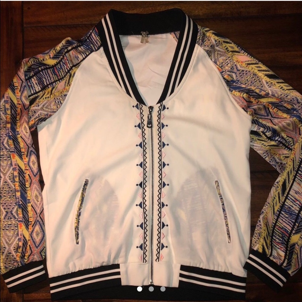 patterned windbreaker